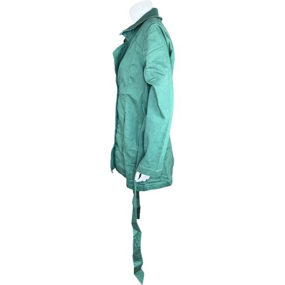 DG2 Diane Gilman Green Trench Jacket XS NWT Belted Cotton Blend 30th Anniversary - Picture 5 of 13